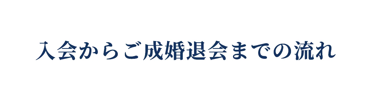 入会からご成婚退会までの流れ